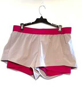 Nike Dri-FIT Gray Pink Running Shorts Size XL